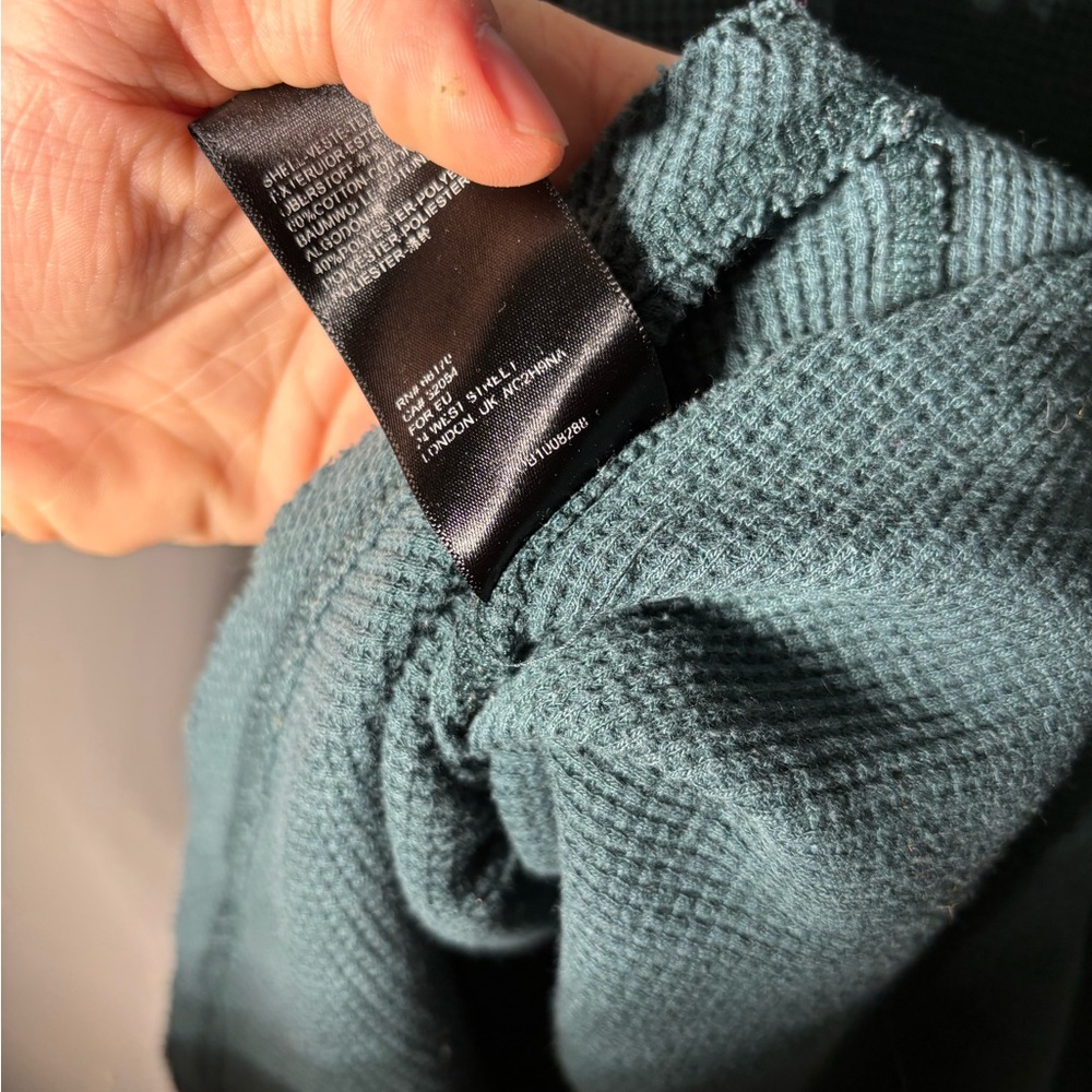 Maeve Ainsley Thermal Waffle Knit Dark Teal Turtleneck Size Large - Picture 6 of 6